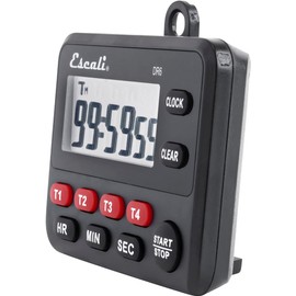 San Jamar Four Event Digital Timer, LCD Display, Black