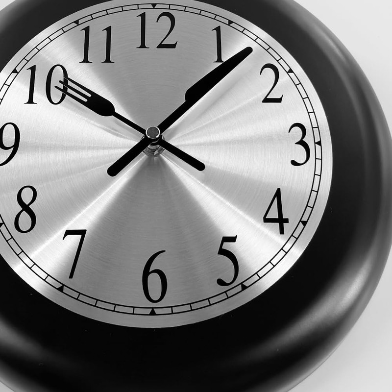 Timelike Wall Clock, 10 inch Metal Frying Pan Kitchen Wall