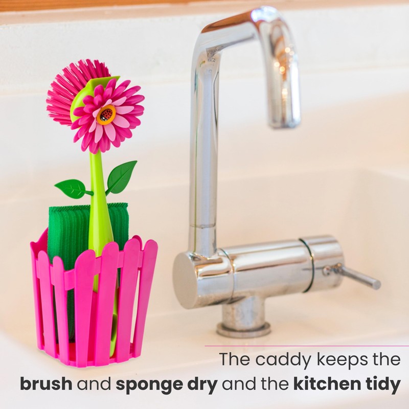 Vigar Flower Power 3-in-1 Kitchen Sink Caddy Set, Flower-Shaped Dish