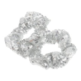 WOONEKY 2pcs Colorful Christmas Sequined Hair Elastic Hair Ties for Washing Face Comfortable and Shiny Accessories for Women and Girls for