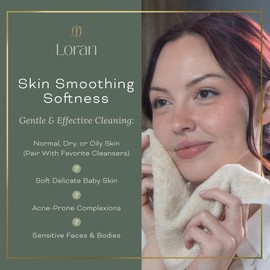 Loran Luxury Bamboo Viscose Facial Washcloth - Set of 6 Soft Cloths - Spa-Like Look & Feel - Luxurious Silky Bamboo Viscose Face Cloth for Skin Cleansing Comfort - 10” x 10” Washcloths - Vanilla