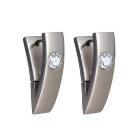 Titanium Earrings for Sensitive Ears, Titanium Hoop Earrings for Men Women, Hypoallergenic Titanium Earrings, Titanium, Cubic Zirconia