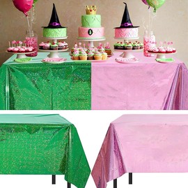KxrTpx 2pcs Party Table Cloth, Wicked Party Decorations, Wicked Birthday Decorations, Magic Party Party Laser Tablecloth Props For Witch Movie Party Decorations Birthday Celebration