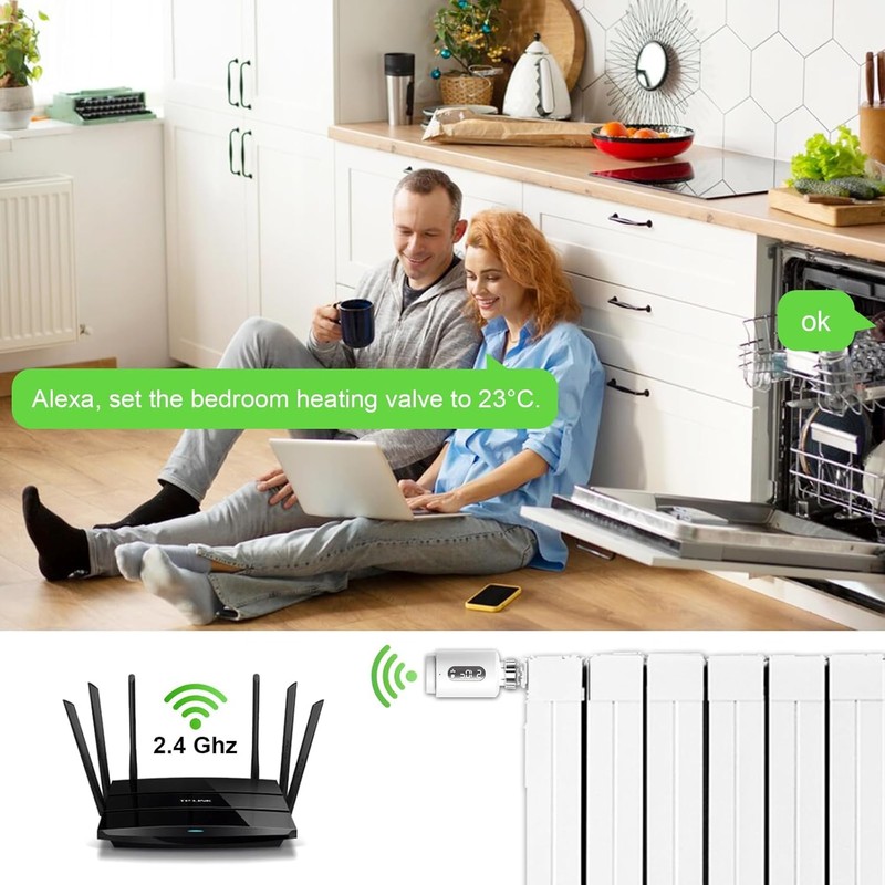 Smart Radiator Thermostat with App ANTELA Digital Display to Control