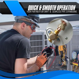 Flexzion Copper Pipe Expander Tool, Universal Aluminum Alloy Hand Swager Tool HVAC, 1/4" 5/16" 3/8" 1/2" 5/8" 3/4" 7/8" Copper Swaging Tool for Refrigeration Air Conditioner Repair & Maintenance