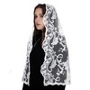 Mantveil Lace Mantilla Chapel Veil: Long D Shaped White Flower
