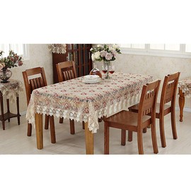 Bettery Home - Mantel Rectangular de Encaje de Doble Color para Fiestas, Bodas, cocinas, comedores, decoración del hogar, 152,4 x 203,2 cm, Color Rojo, Rojo, 60" x 82", 1