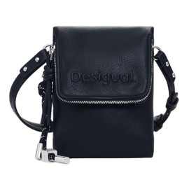 Desigual For Women Mone_Half Phone Black Bi-Fold Wallet, Black, black