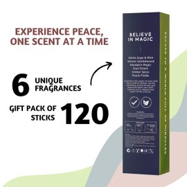 Folkulture Incense Sticks | Set of 6 (120 Xmas Insence-Sticks) | 45 Mins Burn Time | White Sage, Sandalwood, Oud Orient, Amber Space| Organic Inscents-Stick for Women