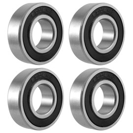 4PCS Juttzzei 6002-2RS Bearings, ID 15 x OD 32 x Width 9mm 6002-2RS Deep Groove Ball Bearings, Chrome Steel Double Sealed Precision Bearing P6(ABEC 3) - Silver