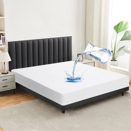 mafudoxi Waterproof Mattress Protector 140 x 200 cm Fitted Sheet, Breathable Mattress Topper Bed Sheet, High-Quality Fitted Sheets, Incontinence Underlay, Washable at 60°C, White