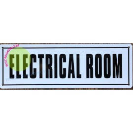 BuildingSigns.com ELECTRICAL ROOM SIGN (8X3.5 SILVER SILVER BACKGROUND, ALUMINUM) -REF24-1027