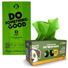 Doggy Do Good Poop Bags for Dogs (200 Ct), Easy Open Dog Poop Bags Rolls, Certified Home Compostable