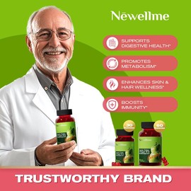 Apple cider Vinegar Gummy Energy and Gut Health - Gut Health - supports digestion, detoxification and cleansing - B12 is an edible supplement:_1 bottle of 60+60granules