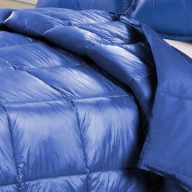 PUFF UltrPUFF High Loft Down Indoor/Outdoor Water Resistant Comforter with Extra Strong Nylon Cover, Twin, Electric Blue