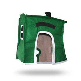 Crazy K Farm - Avian Haven Bird Hut, Comfy Bird Snuggle Hut, Plush Pet Bird Hut for Sleeping and Snuggling, Hanging Bird Cage Hut with Sherpa, Cozy Bird Cage Accessories Large, Green