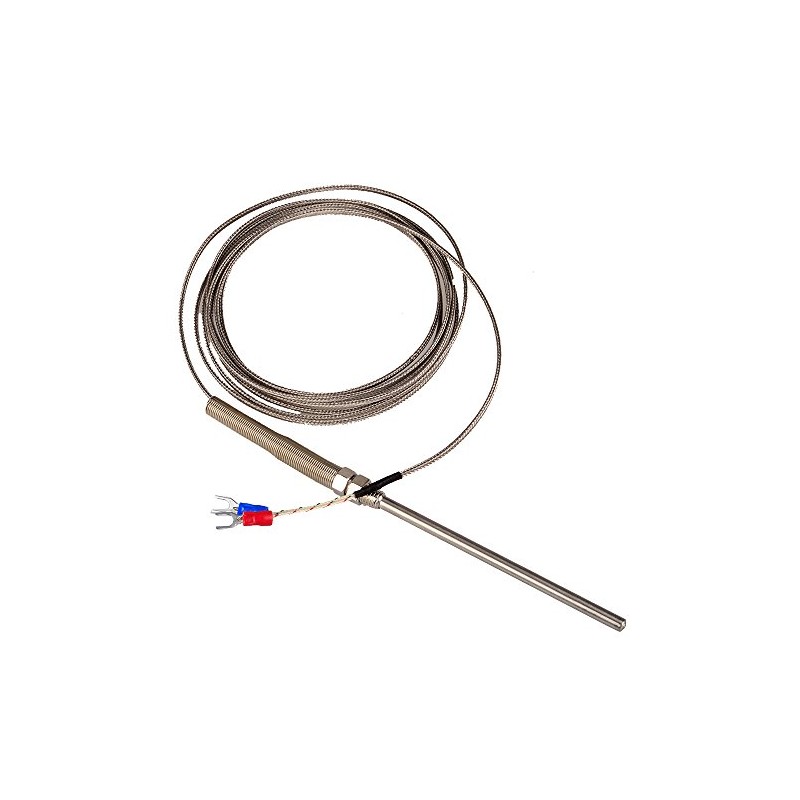 ZJIA Termopar tipo K de 100 mm, acero inoxidable, pala,