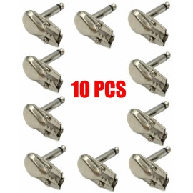 10 Pcs 1/4" Mono Male Right Angle 90 Degree Guitar Audio 6.35mm Connector Plug