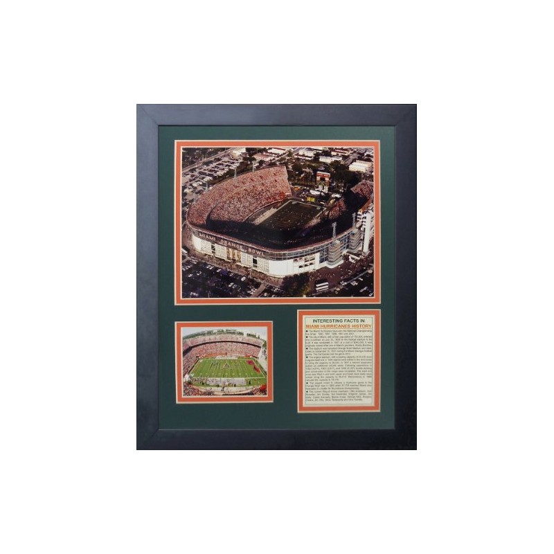 Legends Never Die Miami Hurricanes Miami Orange Bowl Framed Photo