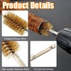 MAXMAN Bore Brush Set, 8pcs Brass Wire Brush for Drill,