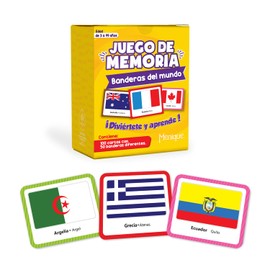 Menique. Juego de Memoria de Banderas del Mundo. 50 Pares de países. Bandera, país y Capital