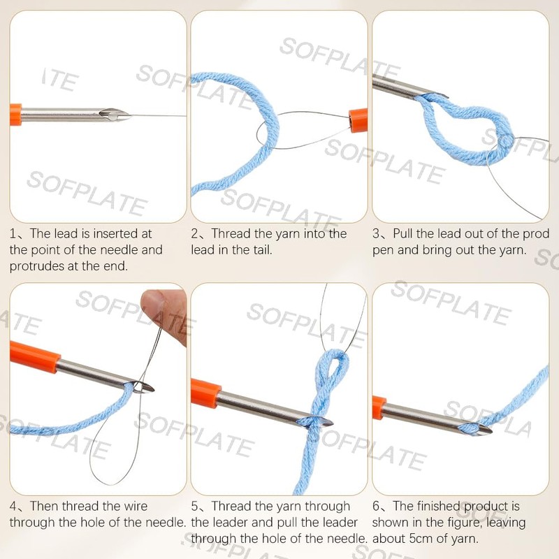 SOFPLATE Yarn Punch Needle Set Punch Needle Embroidery Sets with