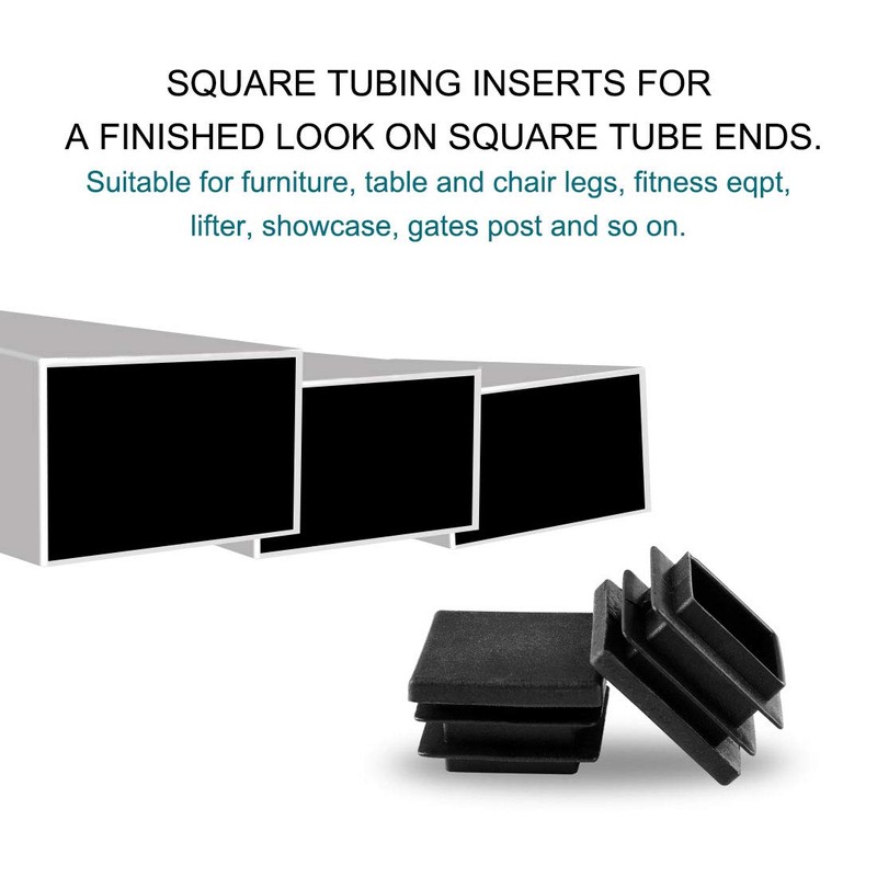 sourcingmap 8pcs Plastic Square 30 x 30mm Ribbed Tube Inserts