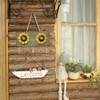 Wood Painting Decoration Wrought Iron Sun Flower Combination Painting Living