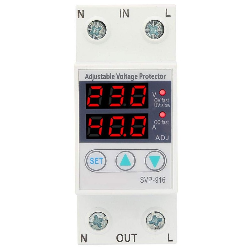 Fafeicy Inteligente monofásico ajustable sobretensión bajo voltaje protector de corriente,