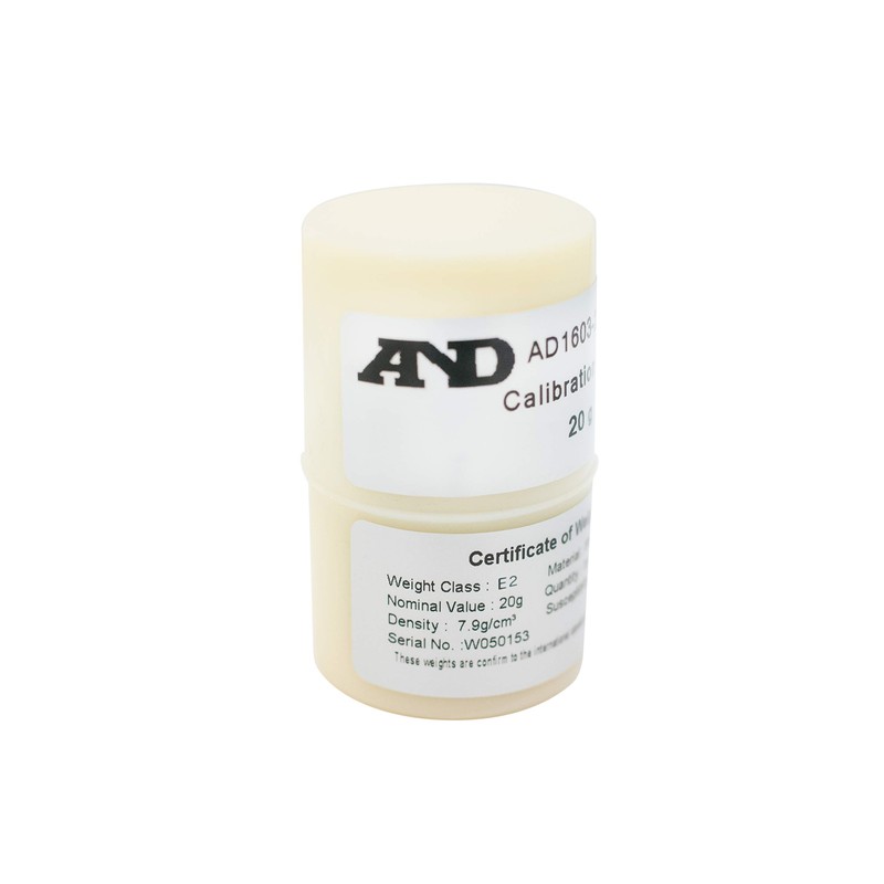 A&D AD1603-20E2 Calibration Weights OIML Cylindrical Weights Grade E2 0g
