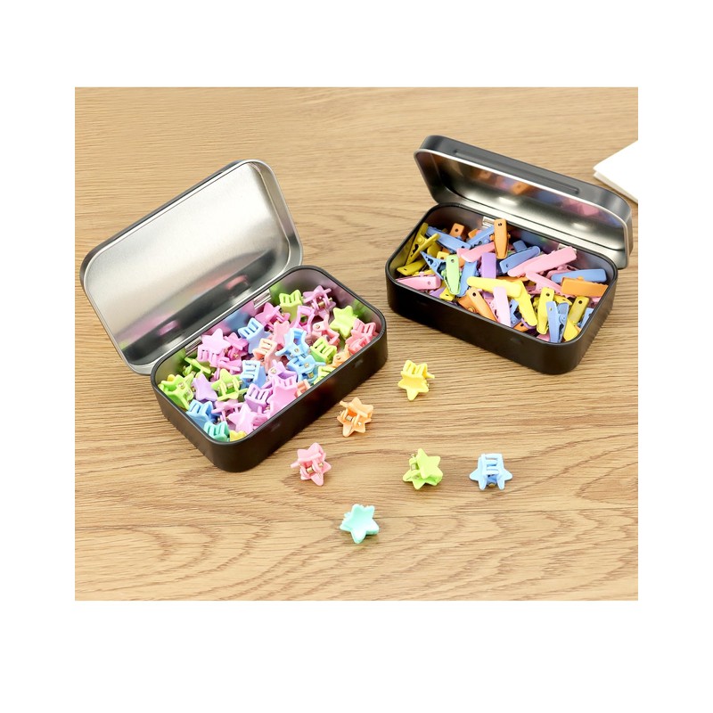 QWORK® Pack of 20 rectangular metal tins with lid, 95