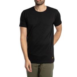 Lyle & Scott Men’s Charlie Cotton Pajama Set - Comfortable T-Shirt and Short Loungewear - Casual Sleepwear for Men (XL, Black/Beetle)