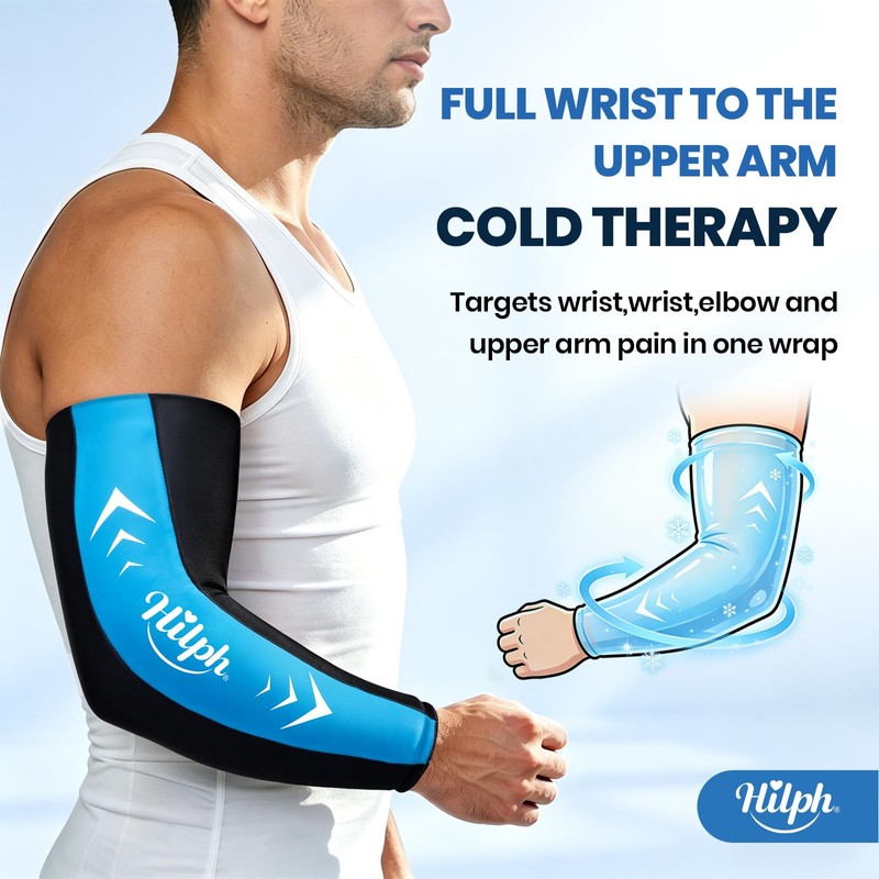 Hilph Full Arm Elbow Ice Pack Sleeve for Pitchers, Extended-Length
