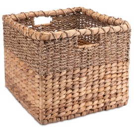 Decorasian Kallax Expedit Storage Basket Braided from Water Hyacinth – Seagrass Rectangular – Square Shelf Basket – L = 34 cm