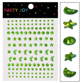 Moon Stars Face Gems Jewels Stick for Women Hair Face Diamonds Crystal Rhinestones Rave Party Festival Party Club Body Face Eye Nail Makeup Stickers Temporary Tattoos (Green)