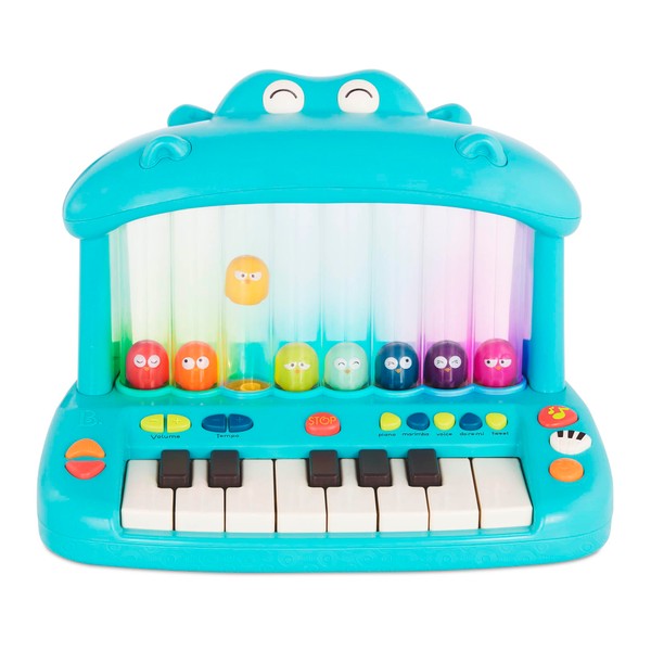 B. toys- Hippo Pop- Musical Toy Keyboard – Play Piano – Songs, Sounds & Lights – Musical Instrument for Toddlers, Kids – 12 Months +