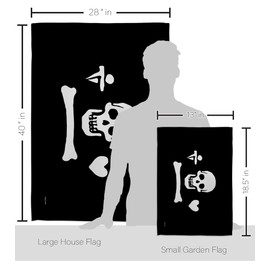 Americana Home & Garden Pirate of Stede Bonnet Garden House Flag-Set Coastal Ship Skull Treasure Map Carribean Jolly Blackbeard Jack Decoration Banner Small Yard Gift Double-Sided, Made in USA