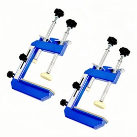 2PCS 45° Stone Tile Mitre Clamp, Granite Marble Slab Install Bevel Fixture, Benchtop Seam Splicing Angle Clamps with Adjustable Binder Lever 5.1” Clamping Height (Blue)