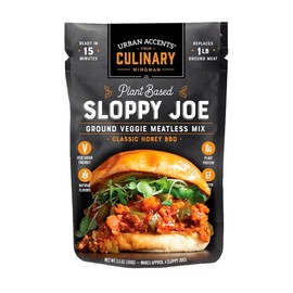 Plant-Based Classic Honey BBQ Sloppy Joe Mix, 6 Count of 3.5 oz, Vegetarian, High Protein, Gluten-Free