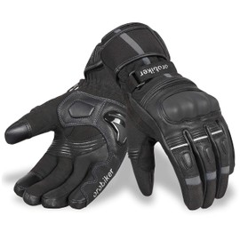 Oro Biker Winter Motorbike Gloves Winter Motorcycle Gloves Waterproof Thermal Gloves Touch Screen Winter Hiking Outdoor Sports (Black/Grey, Large)