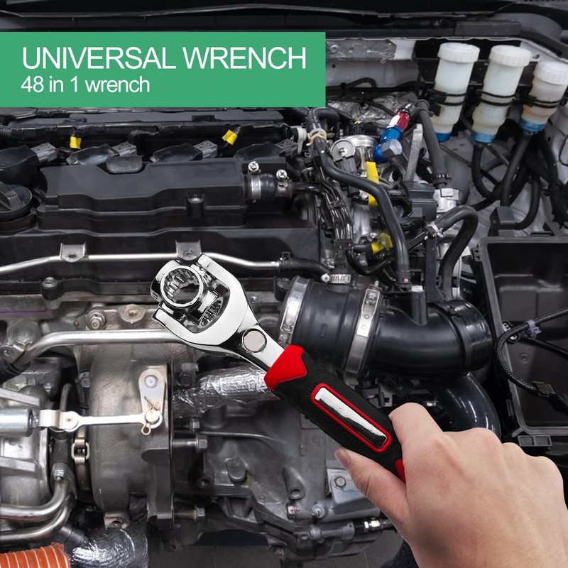 Chiluxendo Socket Spanner, 48 in 1 Multifunctional Spanner Rotating Head,