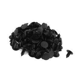 ACROPIX 8mm Universal Plastic Fastener Rivet Clips Bumper Shield Retainer Auto Body Clips Black - Pack of 100