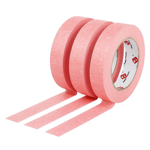 BOMEI PACK Pink Painters Tape 0.94-Inches x 55 Yards (3-Pack),