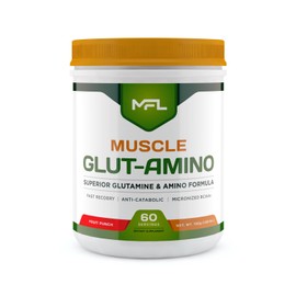 MFL Muscle Glut-Amino | Glutamine Complex | Amino Complex | 0 Sugar | Sweetened with Stevia | All-Natural | 60 Servings (Fruit Punch)