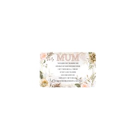 Mum Aluminium Glossy 15cm x 10cm Birthday Card, Mothers Day or Christmas Card and Mum Keyring from Daughter Son Set Keepsake, Birthday Mummy, Mother Greeting Cards for Women Mother Gifts