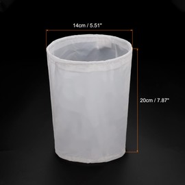 sourcing map 33.5 Micron Paint Filter Bag Nylon Strainer for Filtering Paint, Gasoline, Fuel, Home Brewing (5.51"x5.51"x7.87")