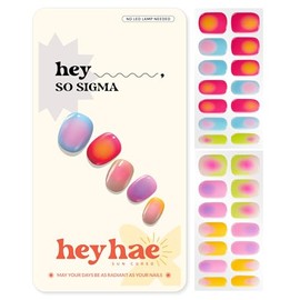 Heyhae Tiras de gel semicurado para uñas | No requiere lámpara LED | Primavera, mármol, rosa | Fácil de aplicar y retirar, acabado de salón | Kit comp