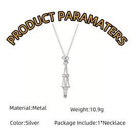 Ticome Crystal Stone Holder Necklace,Natural Crystal Raw Stone Mesh Pocket Metal Bamboo Necklace Braided Pendant Adjustable Chain Pendant(Silvery)