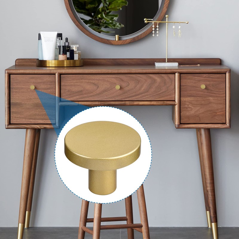 WEAVERBIRD 10X Gold Round Knobs Drawer Pulls Cabinet Knobs Aluminum