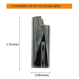 Lucklybestseller Metal Lighter Case Cover Holder Sleeve Pouches for BIC Mini Size Lighter Type J5 (Gray)